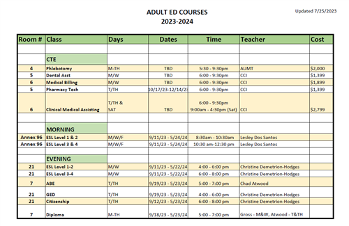 Adult Ed Courses 23-24